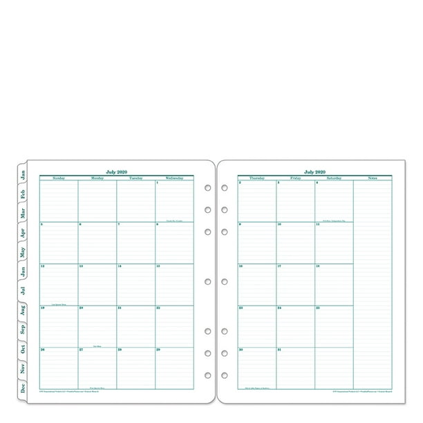 Jun 2021 Jul 2020 FranklinCovey Classic Hpov Two Page Monthly Ring-Bound Tabs